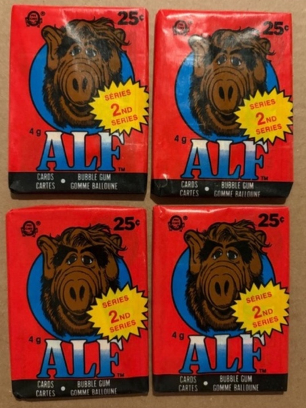 🇨🇦NOW $15🍀 ALF 1987 O-Pee-Chee OPC Sealed Trading Card Wax Pack 4 PACKS